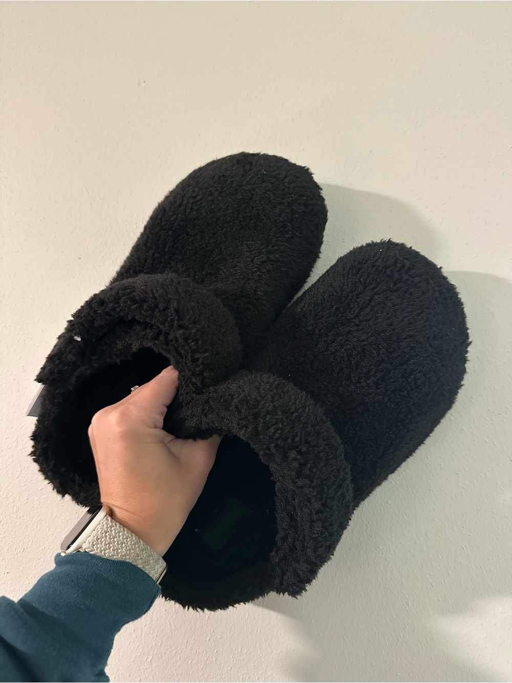 NWT Crocs Plush Black Slippers